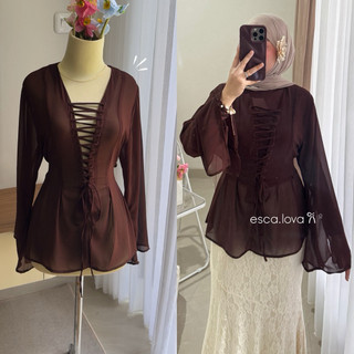 ESCA.LOVA | Shreya Outer Blouse Pantai Summer Atasan Beach Korean Style Kondangan