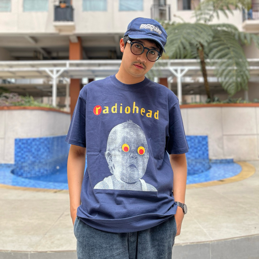 Radiohead - Pablo Honey Tour Tshirt สีกรมท่า - เสื้อยืดวง