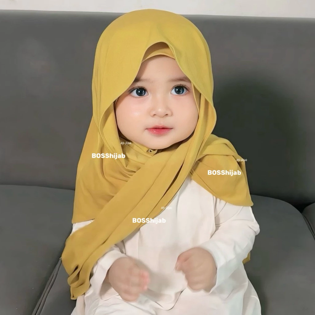 ฮิญาบ พาสมีนา สําเร็จรูปสําหรับเด็ก 1-12 ปี วงรีนินจาด้านใน พัชมีนา ปิดคอ / ผ้าคลุมศีรษะเด็ก / ฮิญาบเด็ก