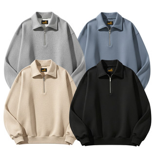 Halfzip Sweatshirt Cotton Fleece Unisex M-XXL || Premium Rugby Halfzip Unisex Cotton Fleece