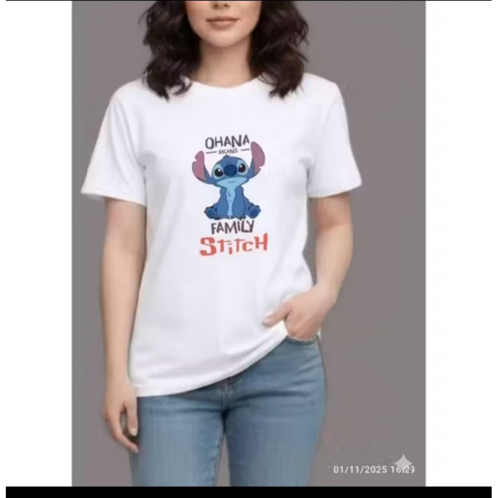 บูติก Nukitu - เสื้อยืดผู้หญิง Basic OHANA Family Stitch