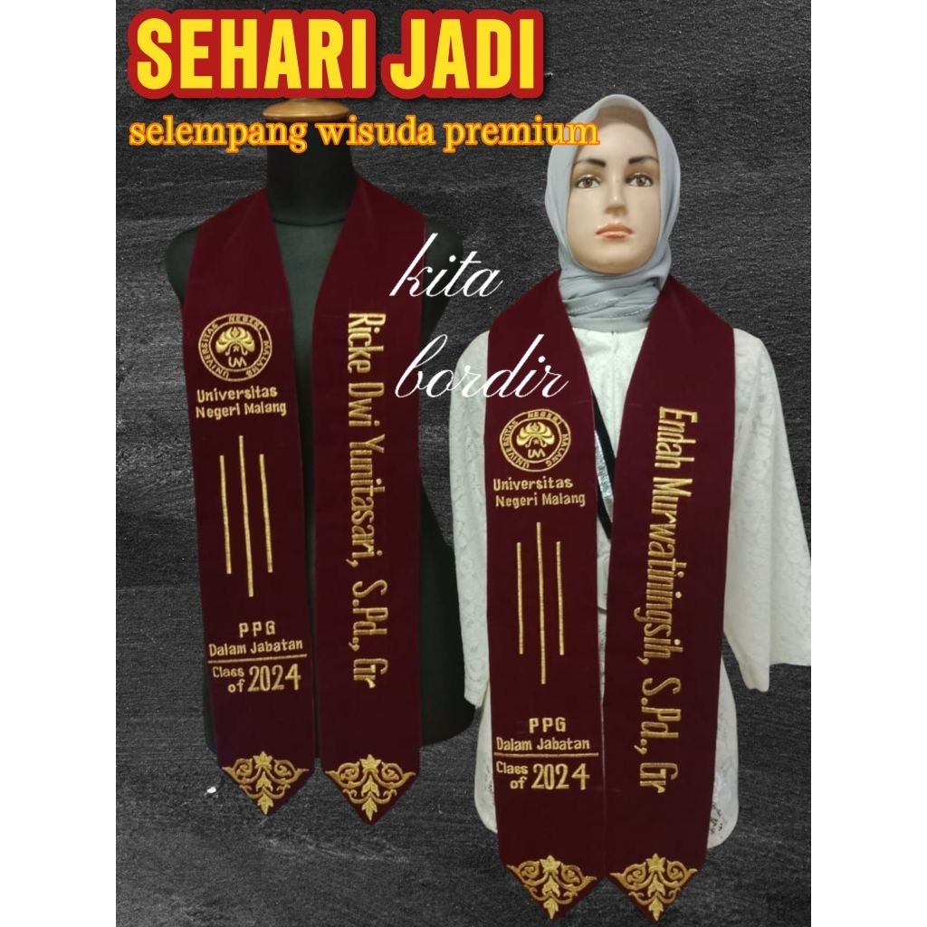 (SEND TODAY) ผ้าคาดเอวรับปริญญาคอ PPG ทําจากกํามะหยี่พรีเมี่ยม ยมทูต และเนียน