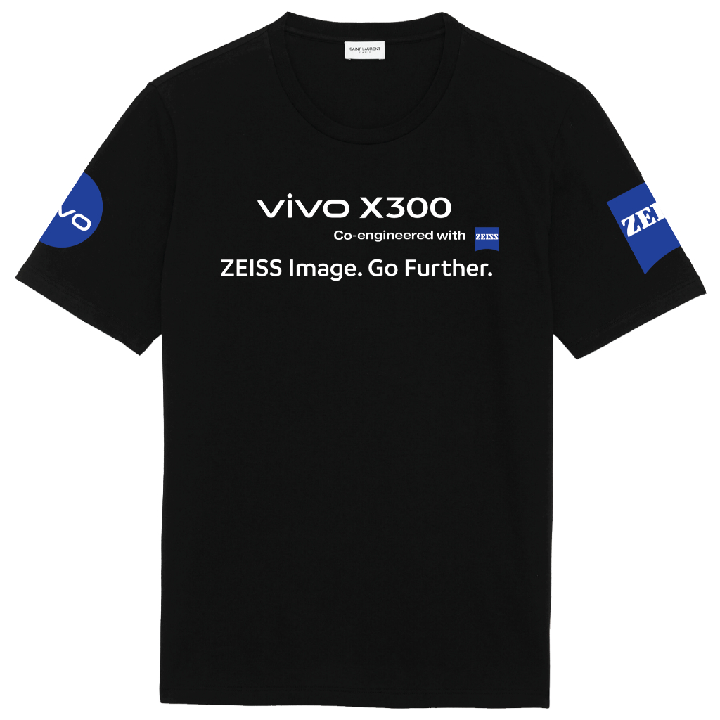 เสื้อยืด CO-ENGINEERED อย่างเป็นทางการ VIVO X300 พร้อม ZEISS รูปภาพ Go Further ซีรีส์คุณภาพพรีเมี่ยม