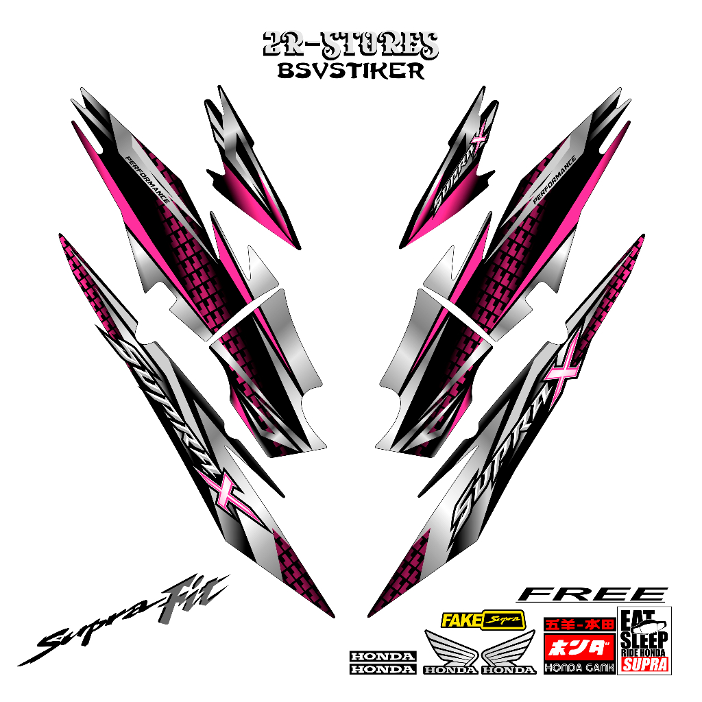สติ๊กเกอร์แถบร่างกายรถจักรยานยนต์ HONDA SUPRA X OLD GRAPHICS (SKU8) SUPRA X OLD สติ๊กเกอร์เสามอเตอร์