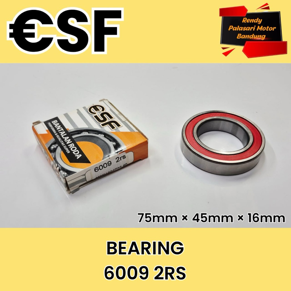 แบริ่ง / แบริ่ง / แบริ่ง 6009 2rs ยี่ห้อ esf, 75mm x 45mm x 16mm