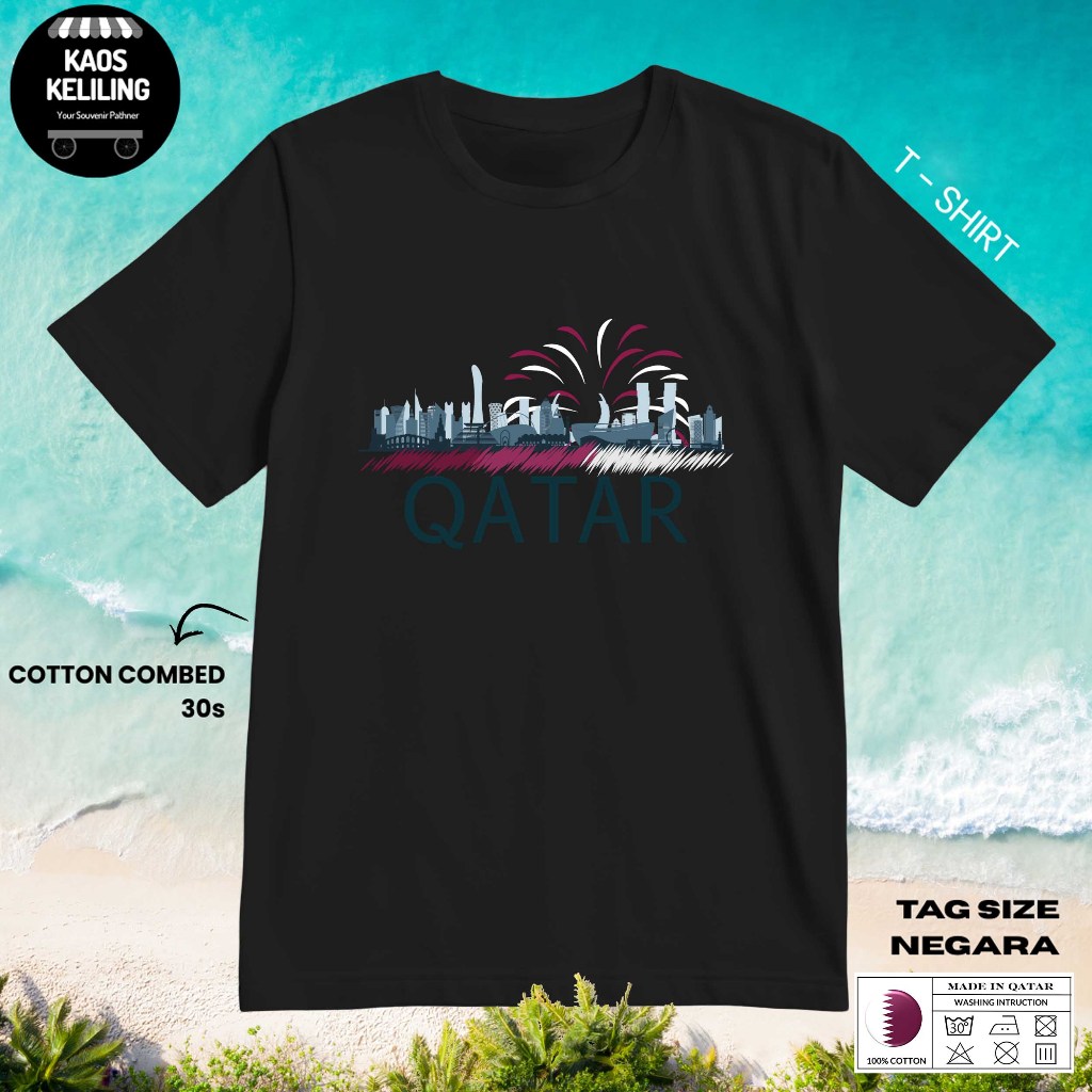QATAR 26 SOUVENIR เสื้อยืด ORIGINAL QATAR LABEL TAG PREMIUM GIFT SOUVENIR CLOTHES