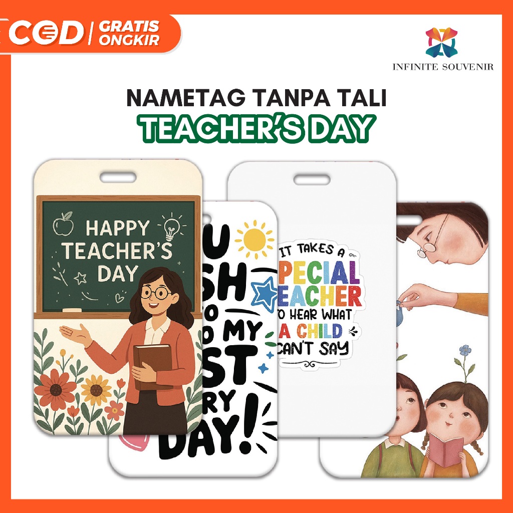 (N009) TEACHER DAY Nametag ไม่มีสาย / ที่ใส่บัตรวันครู / ซองใส่บัตร / ของขวัญ TEACHER
