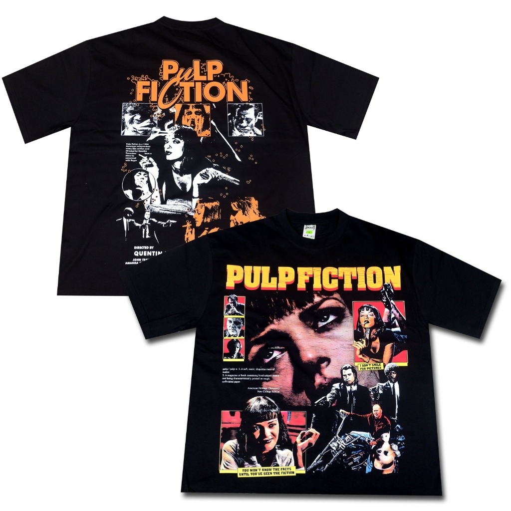 VONSEY เสื้อยืด OVERSIZE PULP FICTION MOVIE FILM