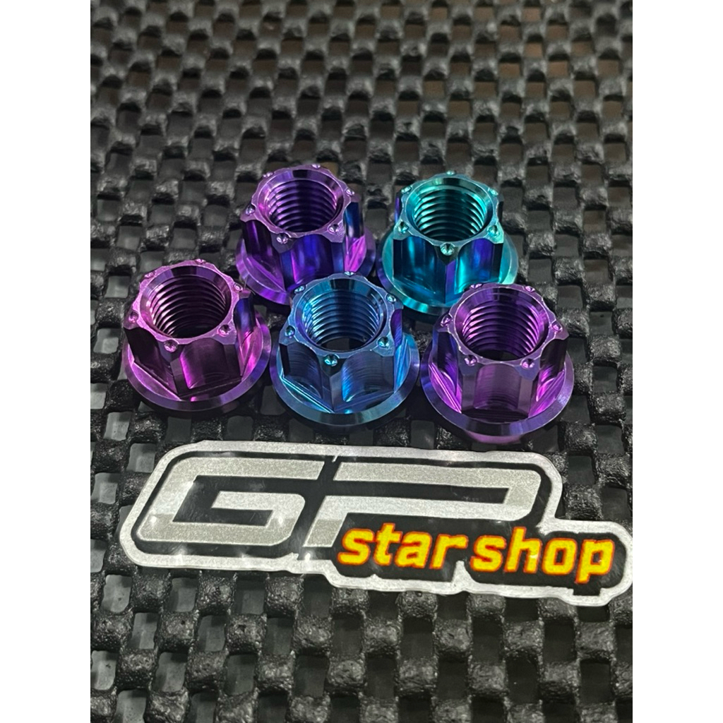 M8 TITANIUM NUT WITH HOLE CAP