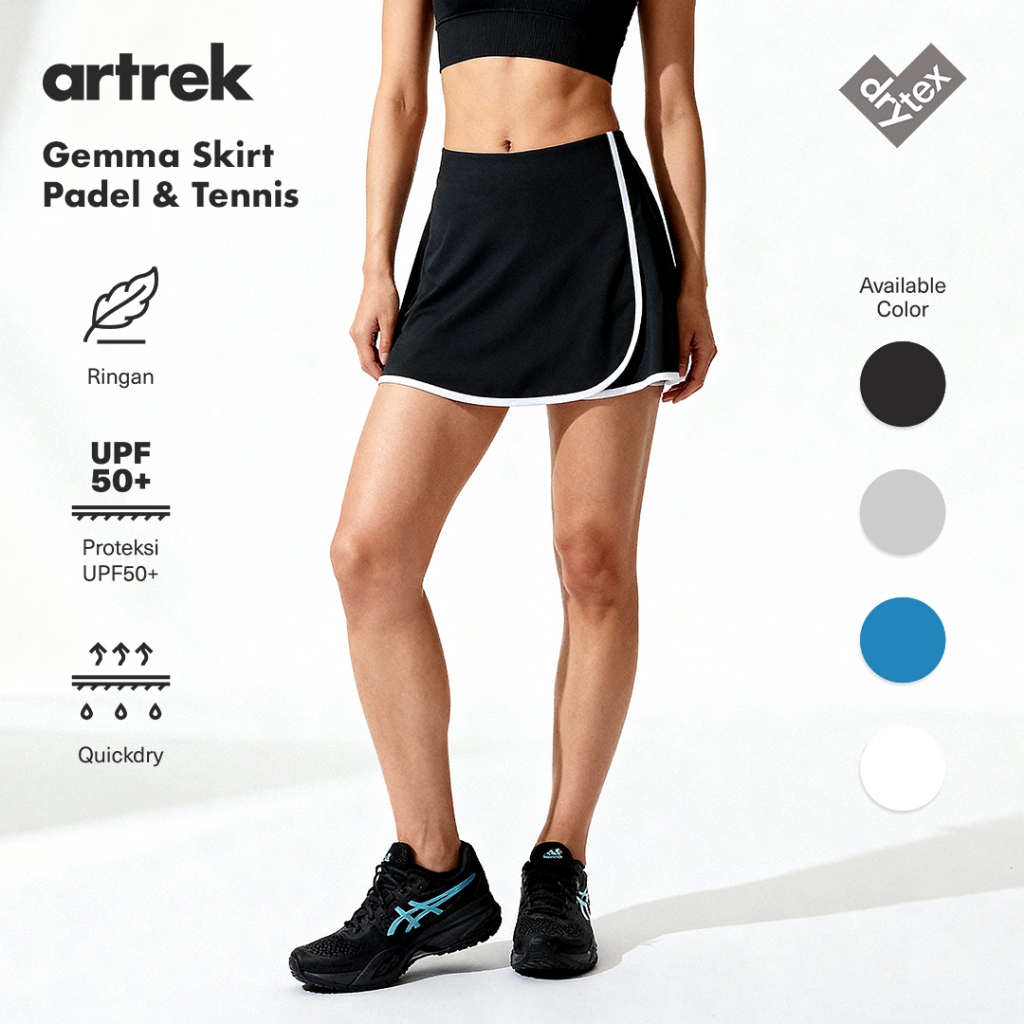 Artrek Gemma Skort Padel & Tennis น้ําหนักเบาสบายกระโปรงกีฬากางเกง