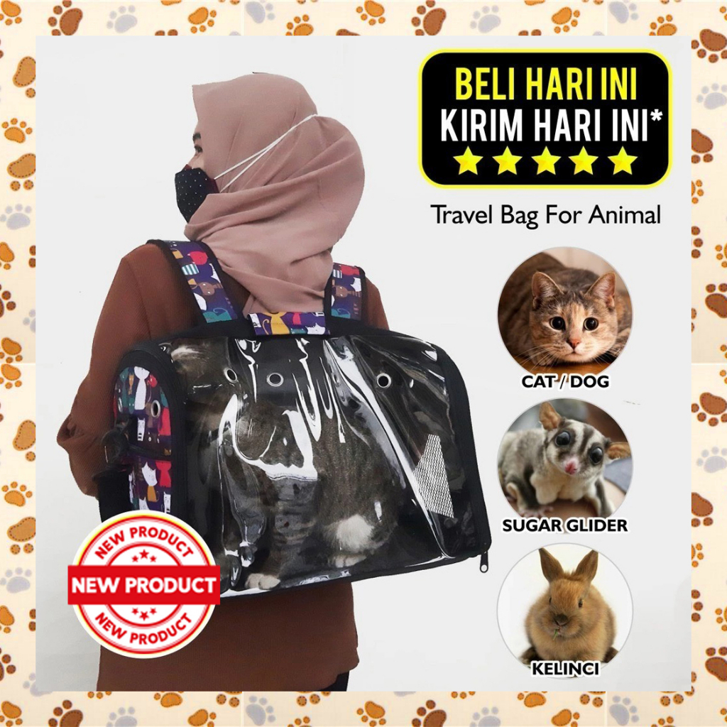 F03OPN 3 IN 1 โปร่งใสขนาดใหญ่สัตว์เลี้ยง Cargo Cat กระเป๋าเป้สะพายหลังกระเป๋าสะพาย Homecoming Carrier สัตว์เดินทางลูกแมวกรูมมิ่ง