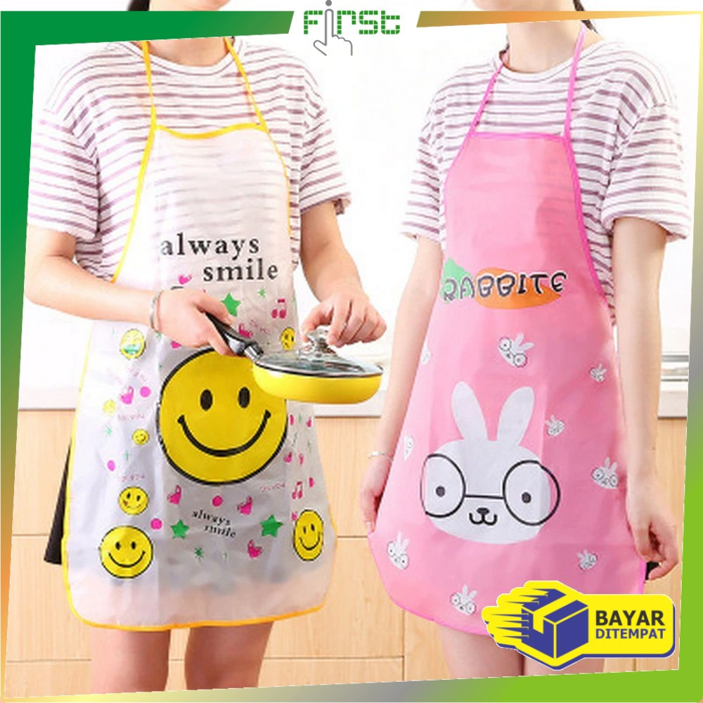EC FH-C135 ผ้ากันเปื้อนทําอาหารกันน้ําผ้ากันเปื้อนทําอาหารกันน้ําการ์ตูนน่ารักตัวอักษรผ้ากันเปื้อนคร