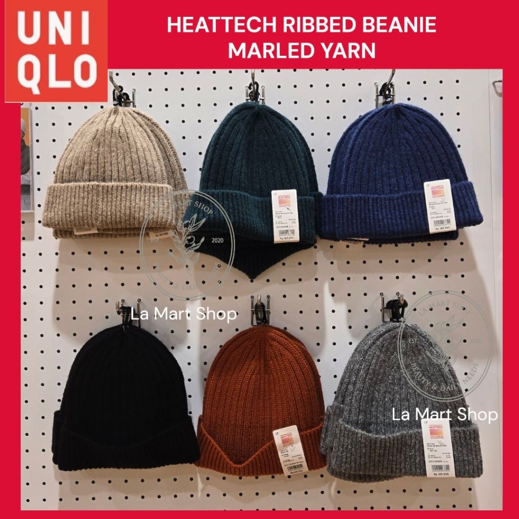 UNIQLO Heattech Ribbed Beanie / UNIQLO Heattech Ribbed Beanie Marled Yarn / Uniqlo beanie สําหรับผู้