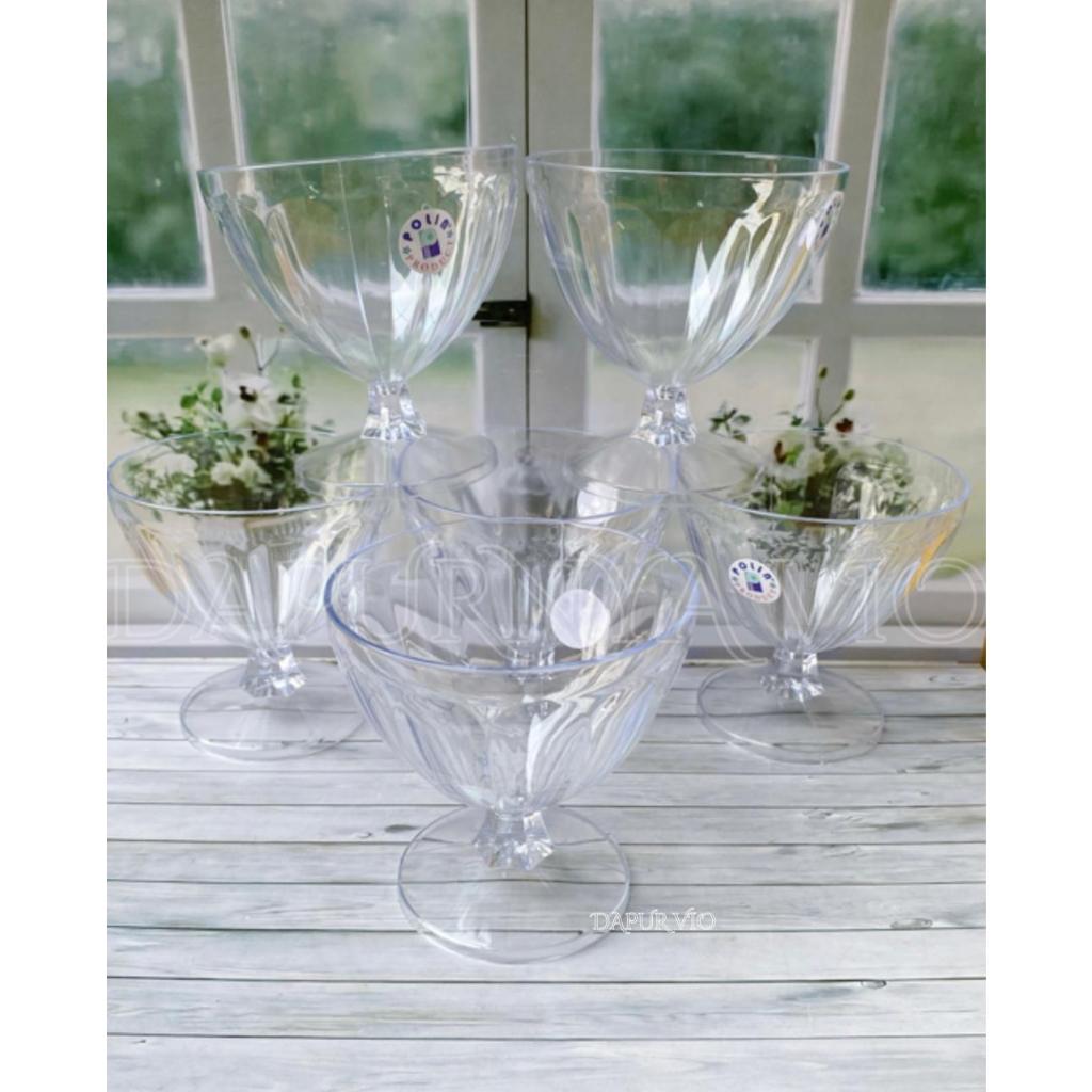 6 ชิ้น 450 ML CLEAR MICA CUPS GL-12 ICE CREAM CUPS