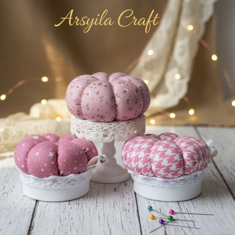 Arsyila- Arsyila Pin Cushion Aesthetic Pink Motif Pin and Needle Holder