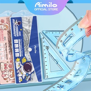 [READY] Aimilo Penggaris Lucu 1 Set 4 Pcs Premium Ruler Dapat Ditekuk Tanpa Patah