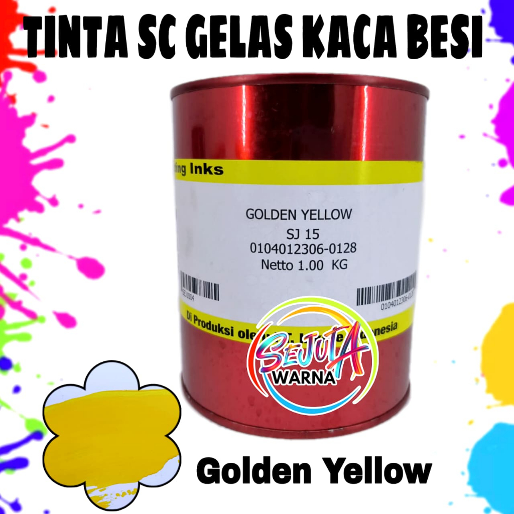 SJ 15 GOLDEN YELLOW SCREEN PRINTING INK GLASS IRON SCREEN PRINTING INK 1KG