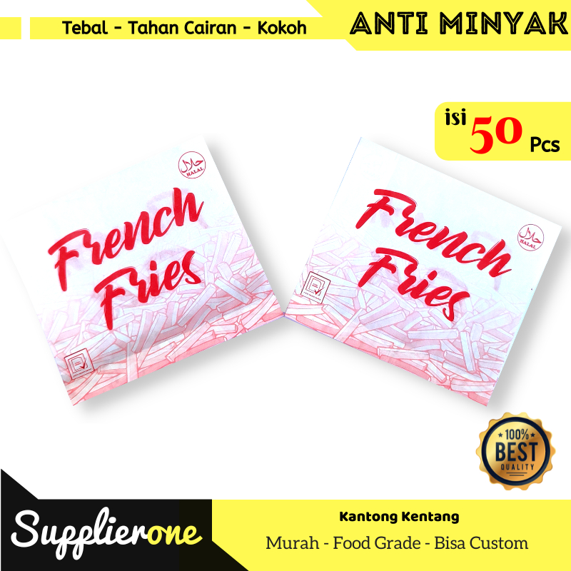 บรรจุภัณฑ์ French Fries บรรจุ 50 / ถุง French Fries / ถุงกระดาษ French Fries / French Fries Wrappers
