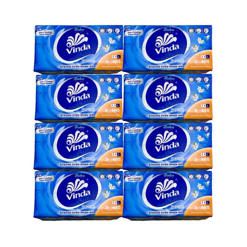 (แพ็คเกจ 8 ชิ้น) VINDA 480 ชั้น ทิชชู่ / ทิชชู่ / แผ่น 3 ชั้น (แพ็คเกจ 8 ชิ้น)