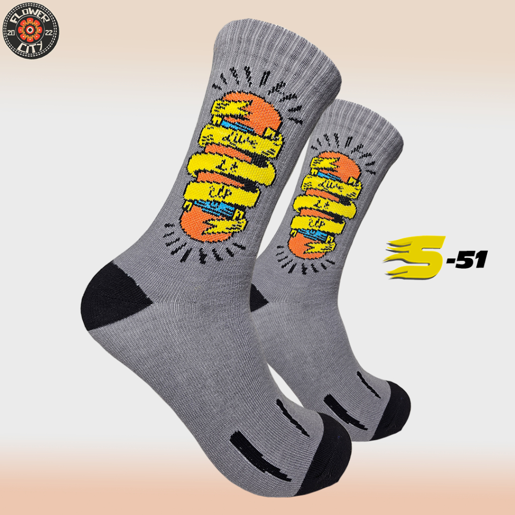 Oldschool Socks - S Series Socks - S51 - Skate Lit It Up - Flower.City