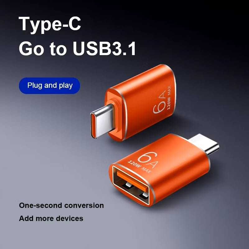 JG OTG USB TO TYPE C 6A 120W MAX ADAPTER CONVERTER ADAPTER TYPE C