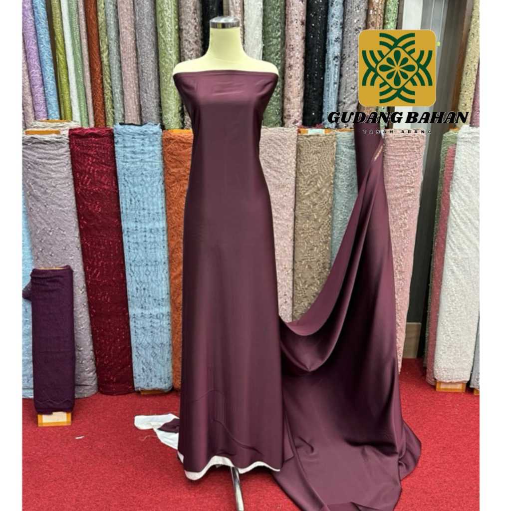 NEW ผ้าซาติน Maxmara วัสดุผ้าซาตินเงาพรีเมี่ยม 100% ผ้าซาตินเย็บผ้า Kebaya