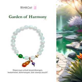 BlinkCat-Gelang Kristal Alami Kalsedon Putih Garden of Harmony |White agate | Natural Crystal Bracelet Estetik Wanita Keseimbangan & Ketenangan