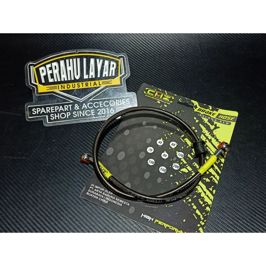 Cmz ท่อเบรคหน้า สีดํา สีคาร์บอน