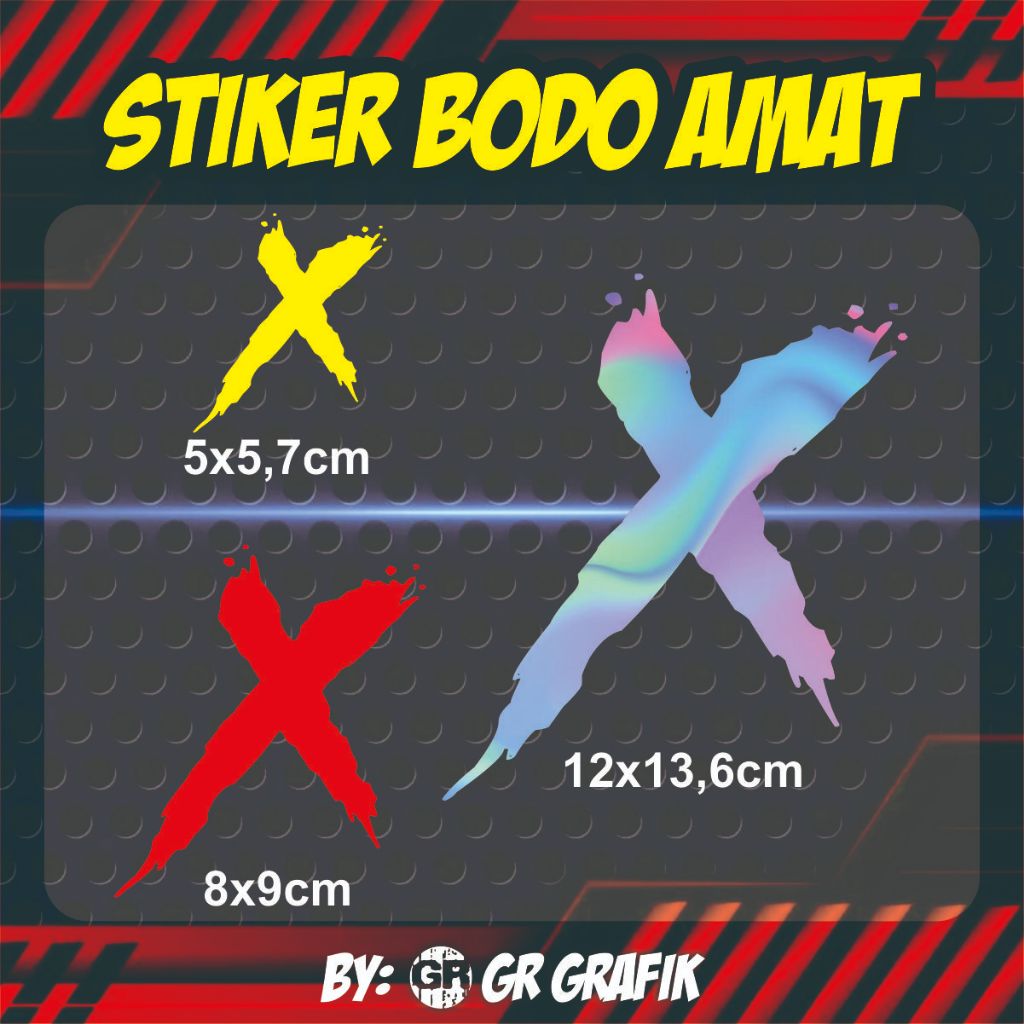 X SIGN STICKER/X STICKER/LETTER X CUTTING STICKER/CROSS SIGN STICKER