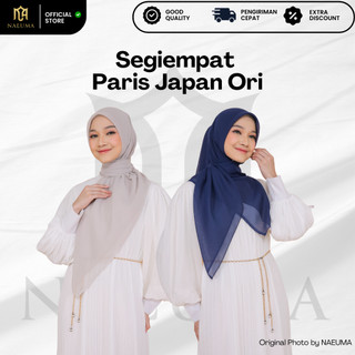 Naeuma - Hijab Segiempat Paris Japan Premium Tegak Di Dahi
