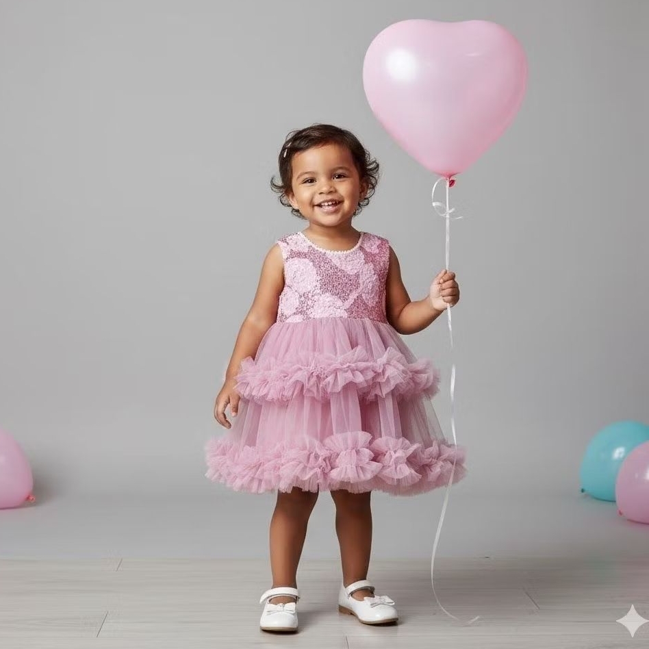 (AGE 3-4TH & 5-6TH) L2JD-DRESS AZZURA FLOWER RAISED BACK STRAP