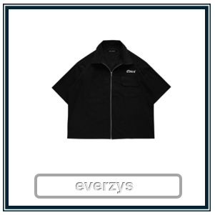 KAMEJA Black Cvlt Boxy Fit Workshirt ZIPPER SHIRT - KSTAR