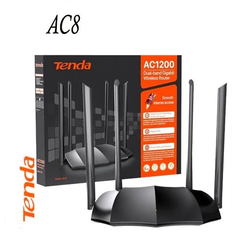 TENDA AC8 SMART DUAL BAND GIGA WIFI ROUTER AC1200 / Tenda AC8 เราเตอร์