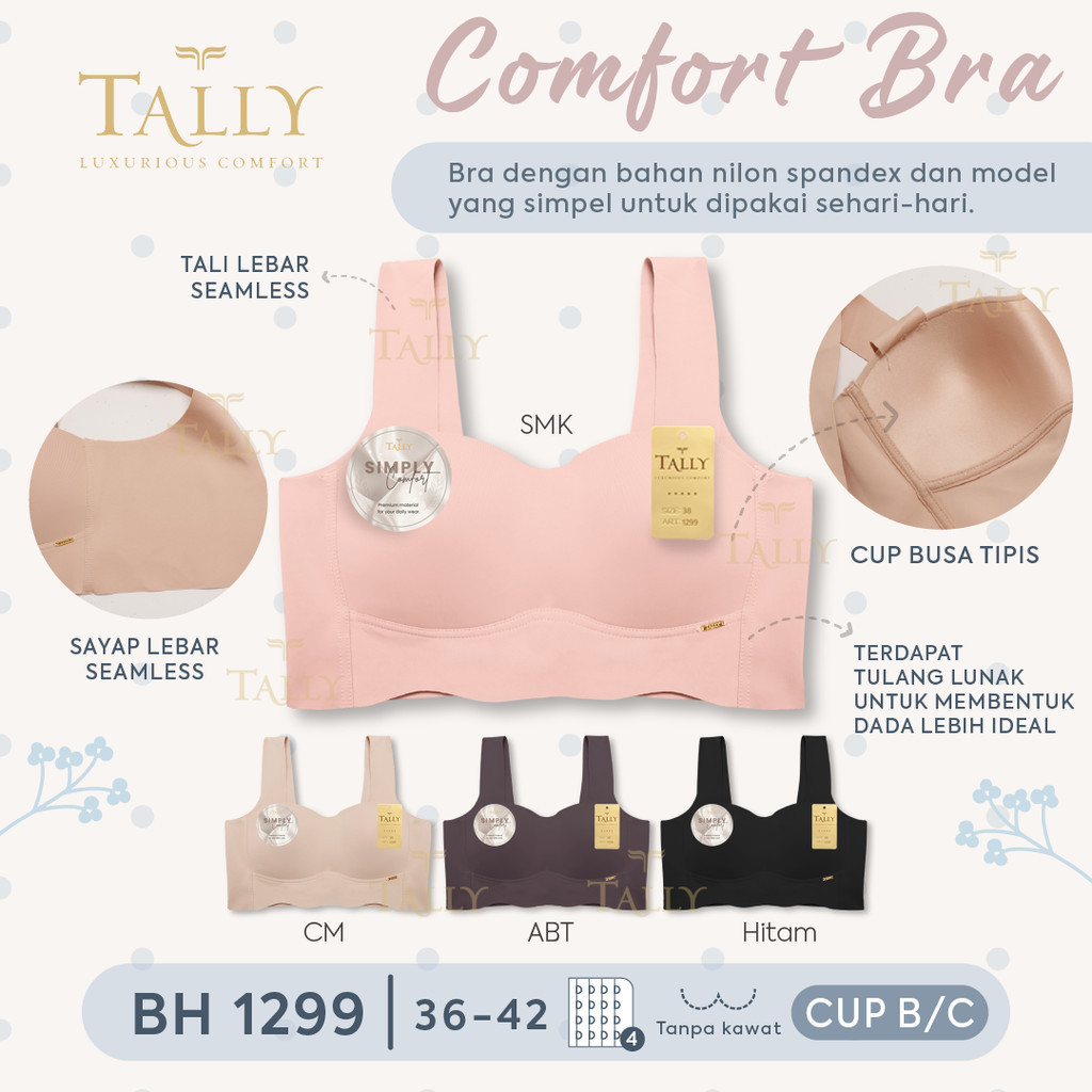 BYEOLSTORE_ID - TALLY 1299 SEAMLESS BRA - TALLY BRA BH 1299 I SEAMLESS MATERIAL I SIZE 36 – 42 I CUP