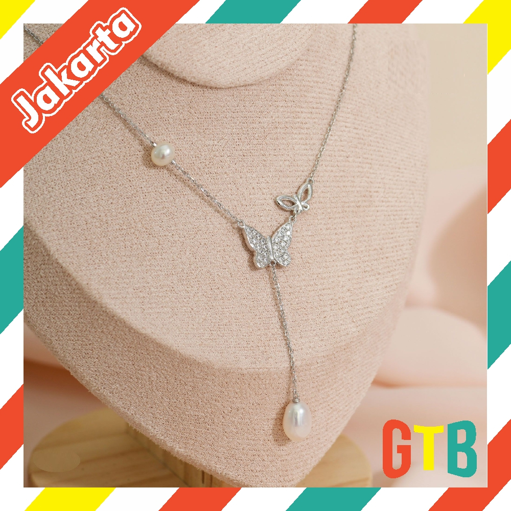 GTB สร้อยคอไทเทเนียมของผู้หญิงเงินป้องกันสนิมสร้อยคอคู่ผีเสื้อจี้มุกอุปกรณ์เสริมของผู้หญิงเครื่องประ