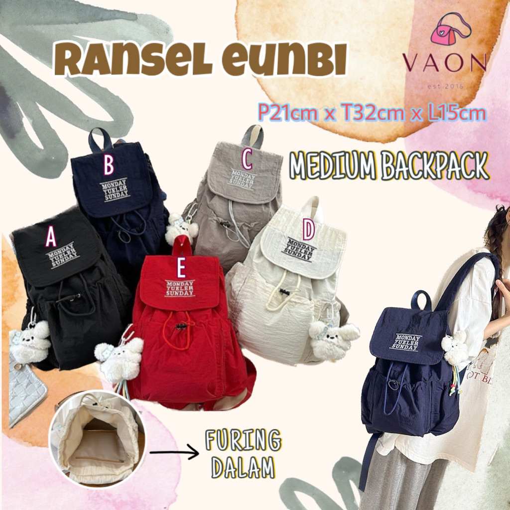 กระเป๋าเป้สะพายหลังแฟชั่นขนาดกลางสําหรับผู้หญิงและเด็กผู้หญิงสามารถใช้งานได้สําหรับ SCHOOL EUNBI