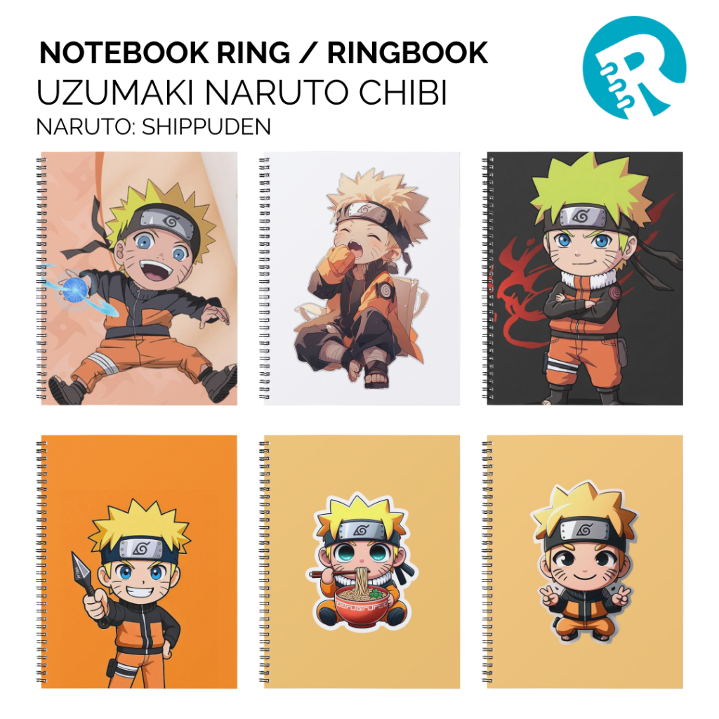 Uzumaki Naruto Chibi (Naruto: Shippuden) ไดอารี่ Notebook Ring เกลียว A6 60 แผ่น