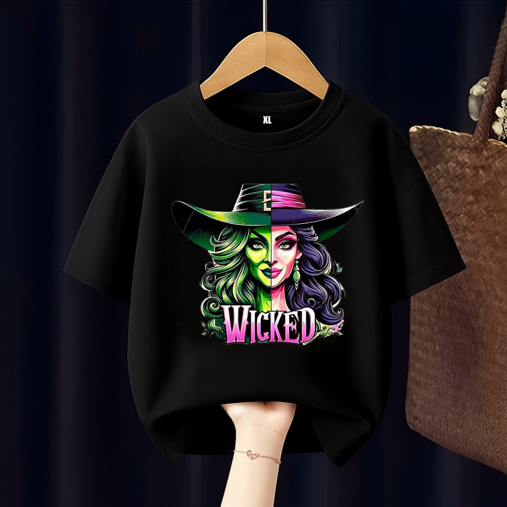 GLINDA และ ELPHABA WICKED เสื้อยืดเด็กสําหรับชื่อที่กําหนดเองที่ดีฟรี