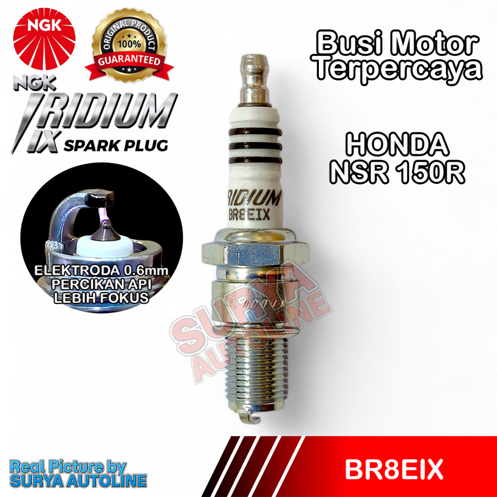NGK ORIGINAL IRIDIUM IX BR8EIX MOTORCYCLE SPARK PLUG สําหรับ HONDA NSR150R MOTORCYLE IRIDIUM SPARK P
