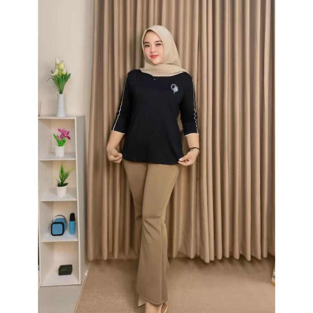 Almashyra เสื้อ 7/8 แขนผู้หญิงอินเทรนด์ l เสื้อท็อปผู้หญิง l 001