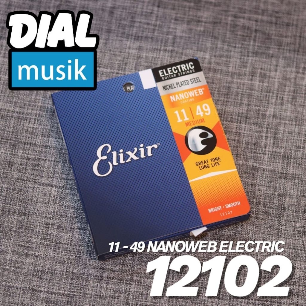 Elixir 12102 Nanoweb 11-49 ไฟฟ้า - สายกีตาร์ไฟฟ้า 11-49 Elixir - ป้องกันสนิม