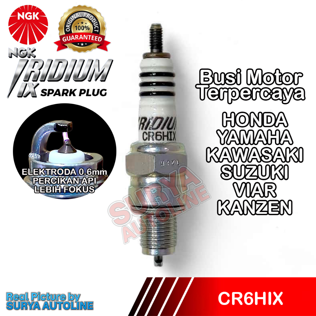 NGK ORIGINAL IRIDIUM IX CR6HIX MOTORCYCLE SPARK PLUG สําหรับ HONDA YAMAHA KAWASAKI SUZUKI VIAR KANZE