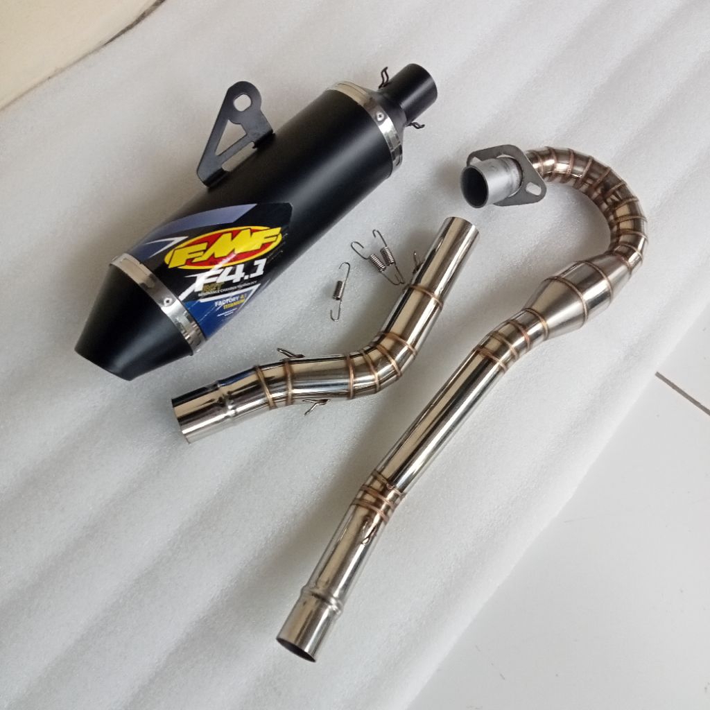 EXHAUST FMF F4.1 38 มม. สเตนเลสเต็มสําหรับ KLX 150 xr 200 xr 150 wr 155 dracker