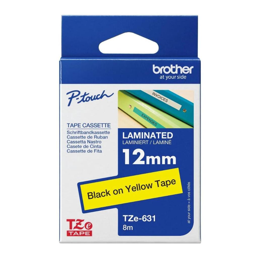 BROTHER Label Tape TZE 631 12mm สีดําบนเหลือง