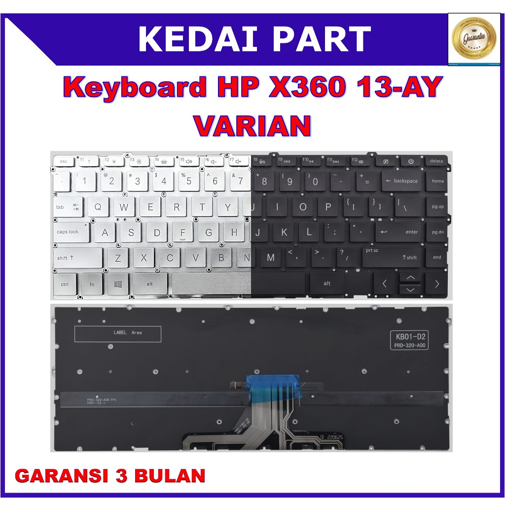 HP X360 13-AY 13-BD 13-BD 13-AY0000 13-AY0008CA M82698-001 TPN-C147 คีย์บอร์ดสีดํา