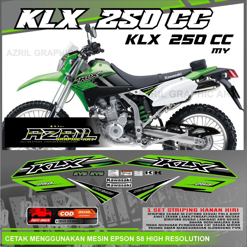 Striping Lis Decal KLX 250 CC 201 MY
