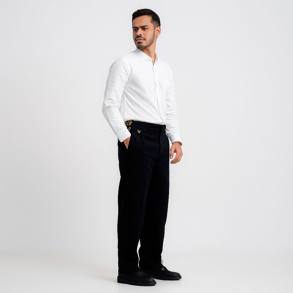 Lee Gogreen - กางเกงทางการผู้ชาย Regular Fit HT สีดํา