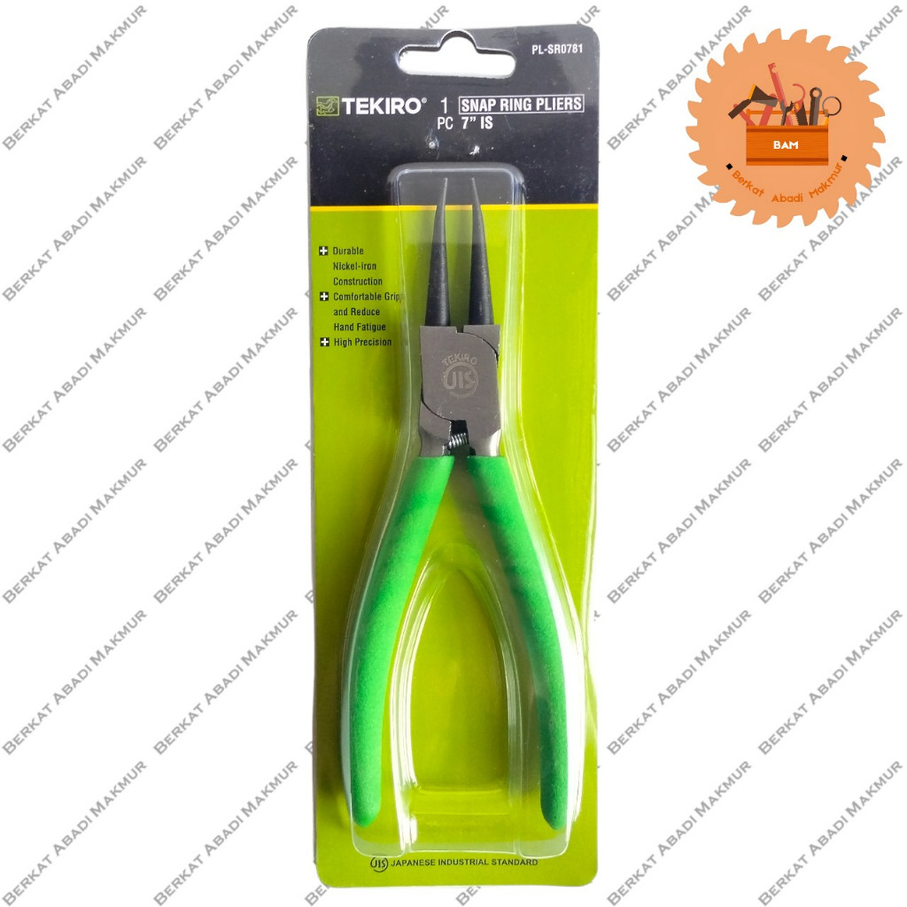 Tekiro 7 นิ้ว Snap Ring คีมเป็น Snap Ring 7" IS (ตรงภายใน) แบบตรง