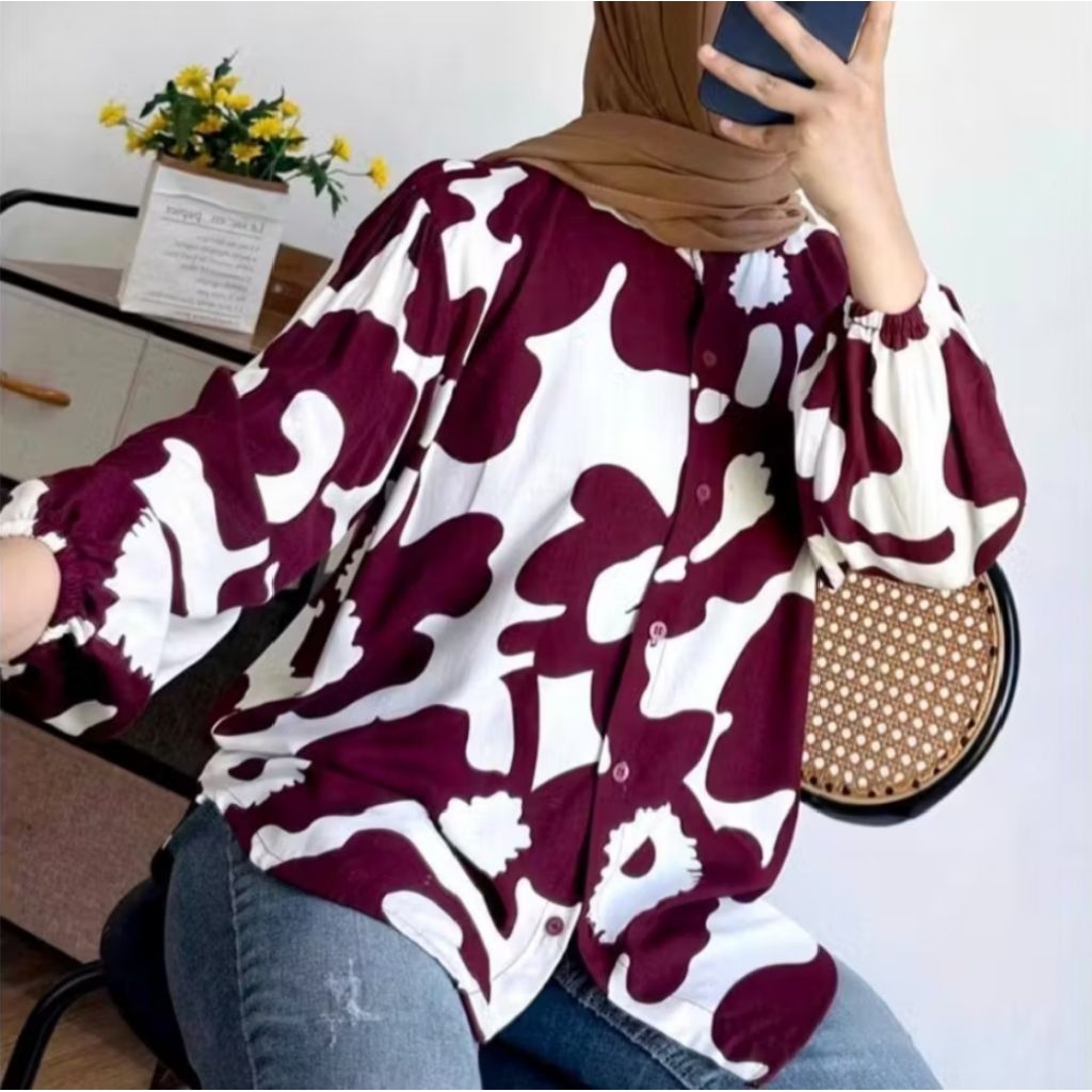 เสื้อ KEMEJA VIRAL RAYON - เสื้อ MOTIF RAYON - เสื้อ BESTSELLER RAYON - เสื้อ HIJAB RAYON นําเข้า - 