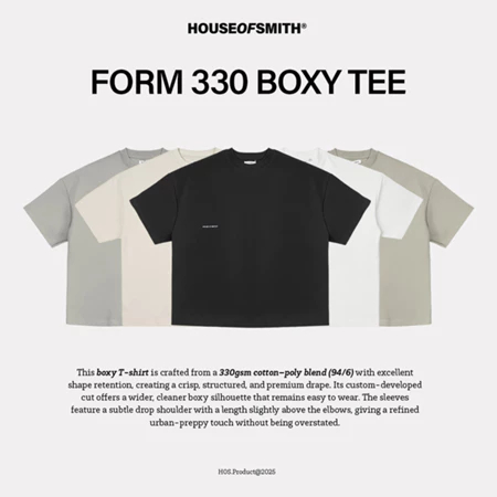 House of Smith Bdg Mens Boxy T-Shirt - Form 330 Boxy - Boxy T Shirt